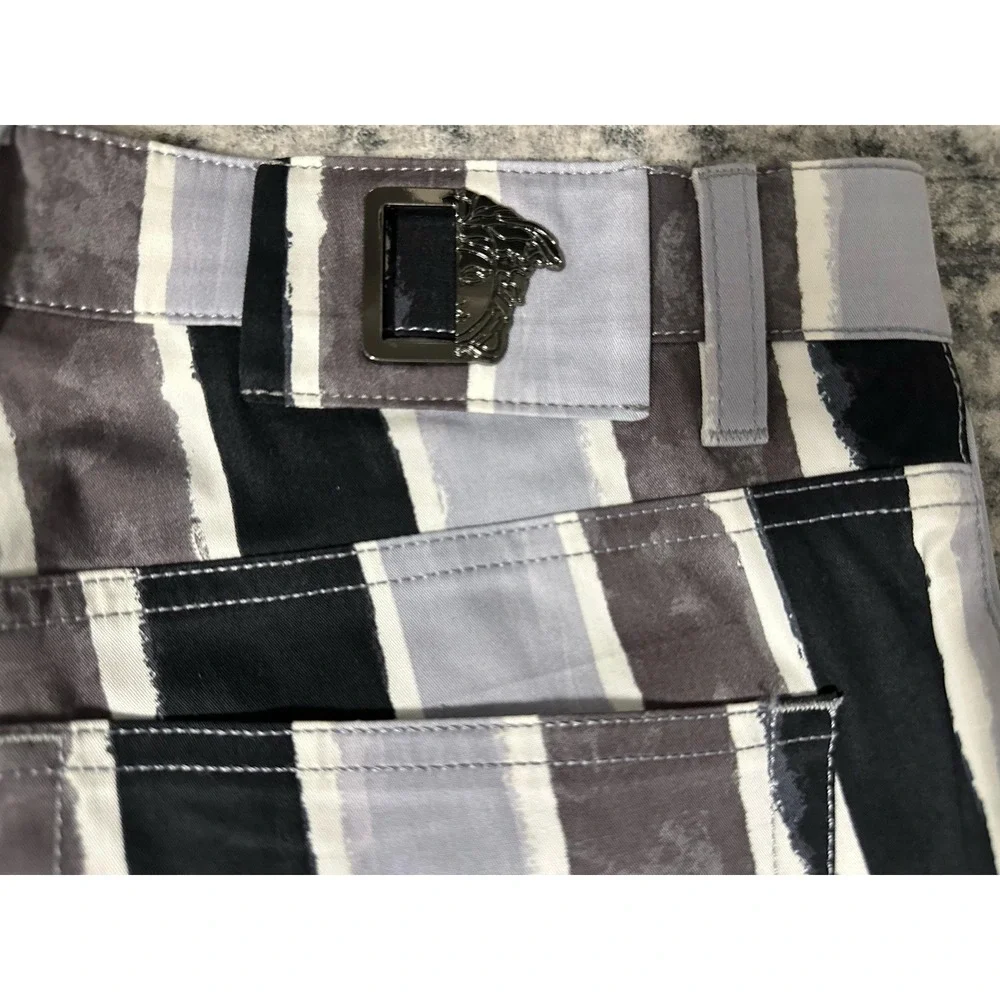 Versace Collection‎ Men's Slim Fit Striped Pants Black Gray 32W New